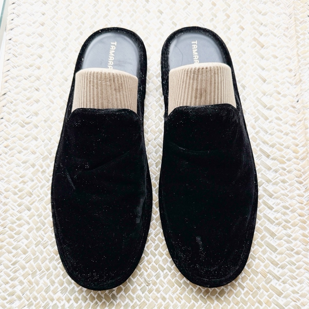 Tamara Mellon Black Velvet Loafers 8.5